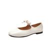 Fashion Flat Shoes for Women 2025 New Spring and Autumn Bow Shallow Mouth French Retro Ballet Red Mary Jane Shoes Large Size 44 43