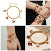 Two-Tone 18K Gold-Filled Stainless Steel Cherry Daisy Pendant Bracelet
