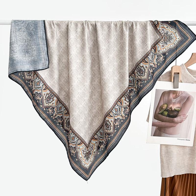 Polka dot double-sided heterochrome ethnic style retro 91 velvet large square scarf silk scarf women's spring and autumn warm shawl scarf scarf