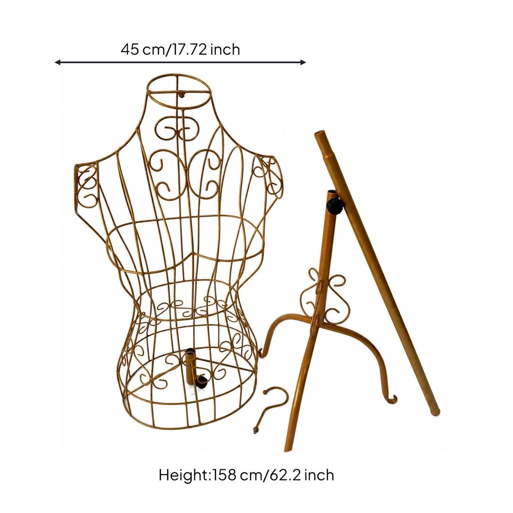 Freestanding Iron-Wire Full-Body Mannequin Display Rack Stable Adjustable-Height