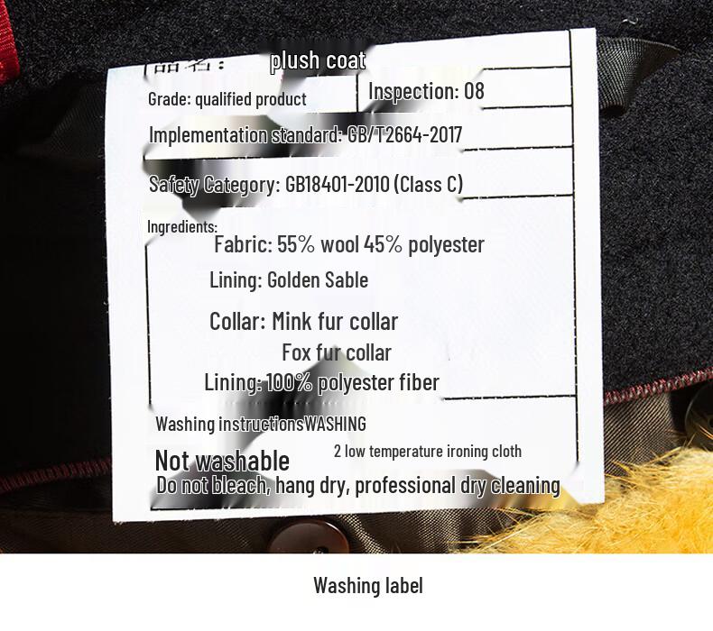 FengXun Men's Winter Wool Blend Overcoat with Removable Rex Rabbit Fur Liner and Fox Fur Collar