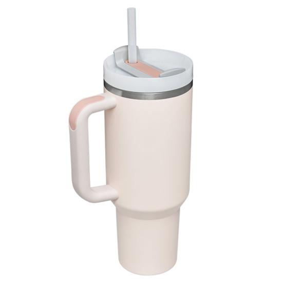 1100 ml Thermo-Bechergriff, rostfrei, mit Strohhalm, hohe Kapazität, Lebensmittelqualität, gute Isolierwirkung, vielseitig einsetzbar