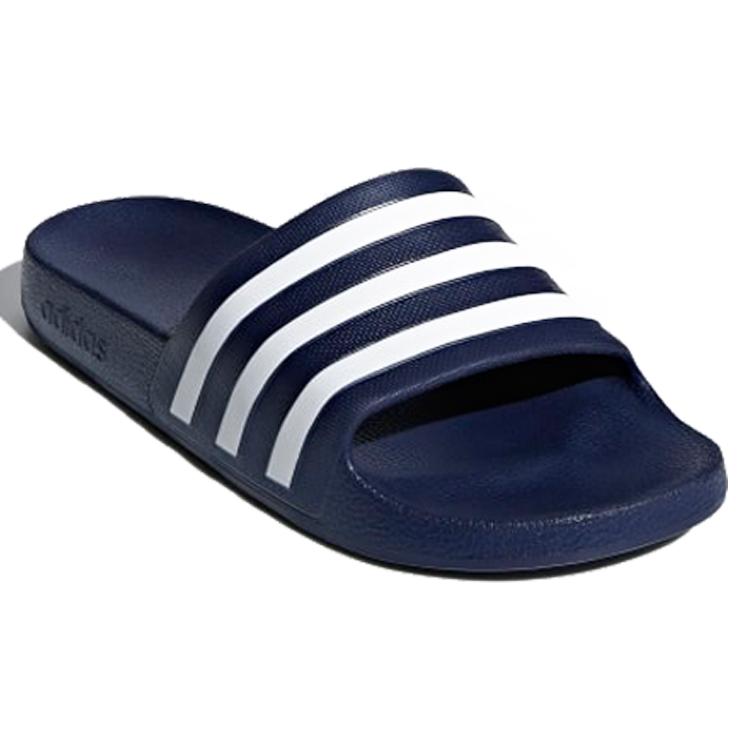 New Adidas Adilette Aqua Slides Dark Blue Cloud White F35542