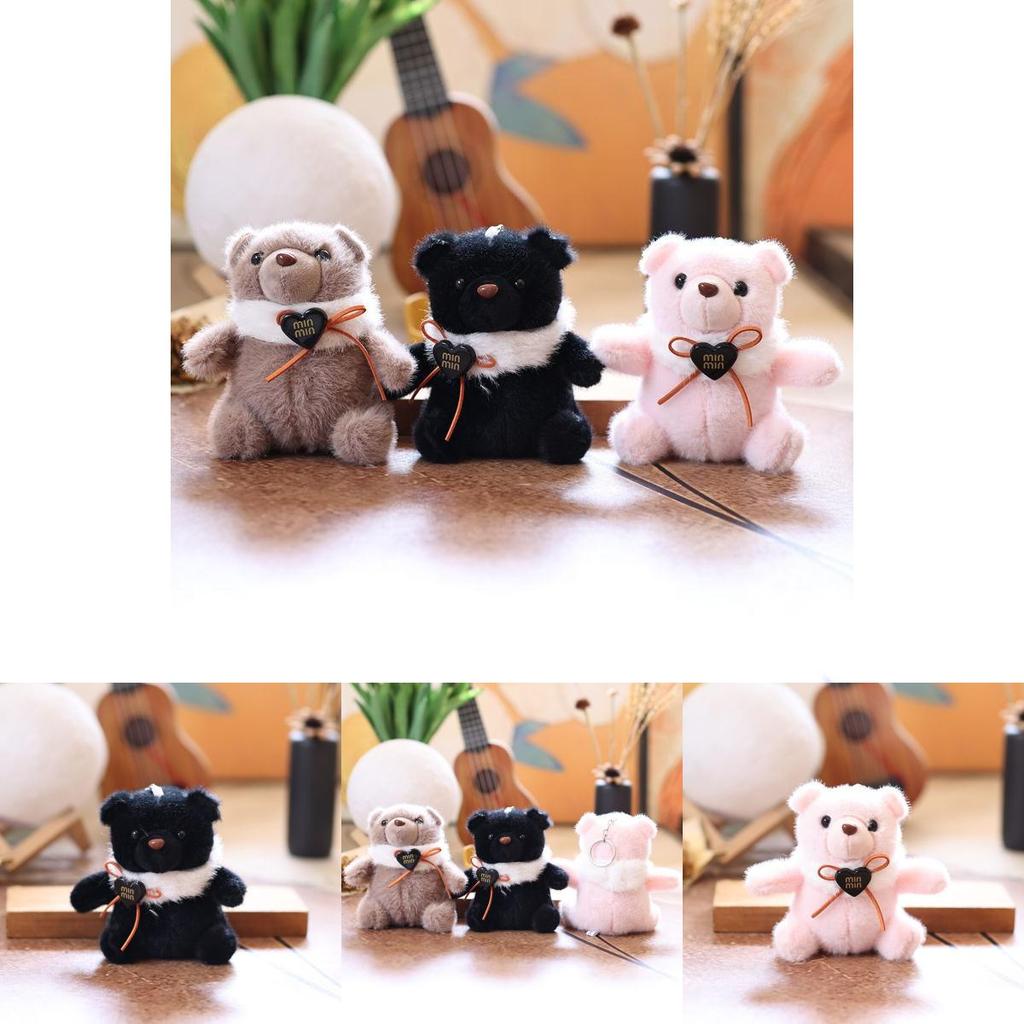 Plush Bear Keychain Soft Short Pile Toy For Kids And Collectors