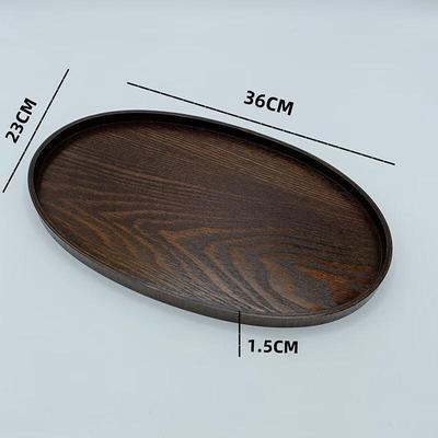 Plat de service ovale rétro en bois Qinkai