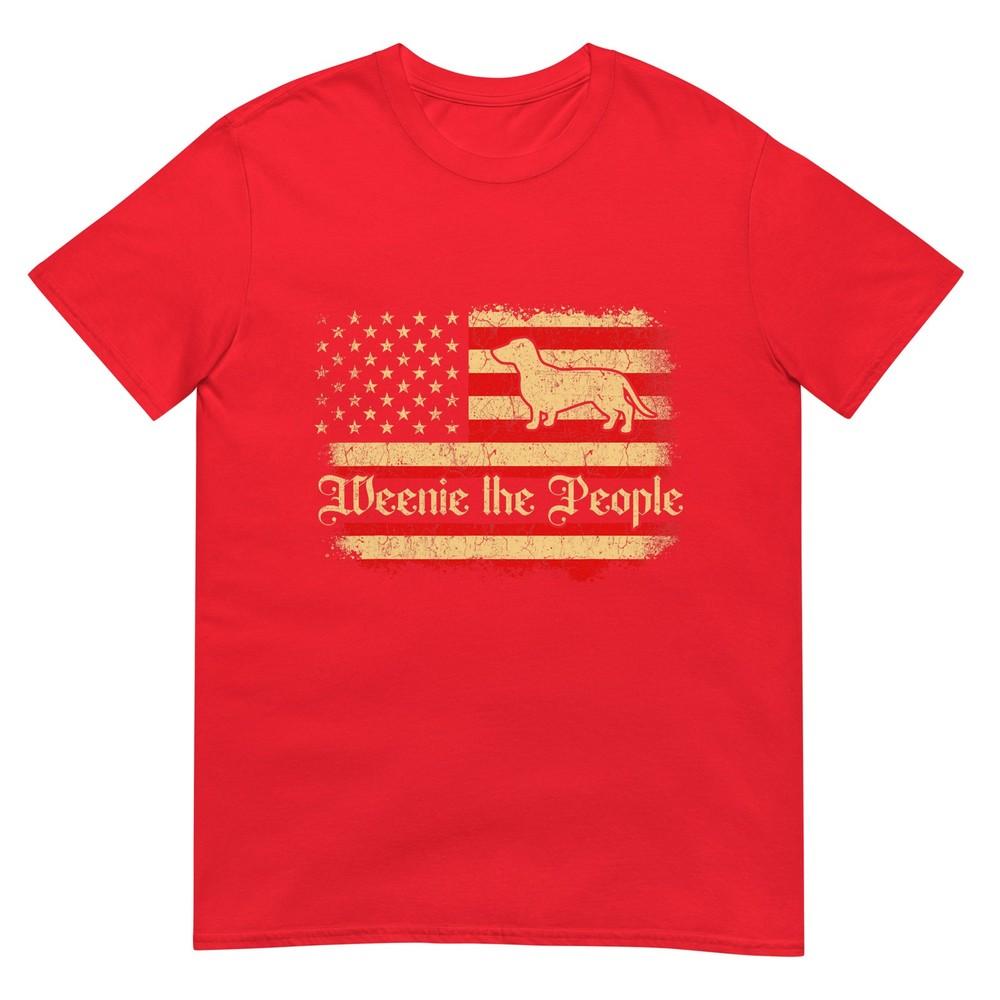 Weenie The People 4th Of July American Usa Flag Dachshund TShirt S