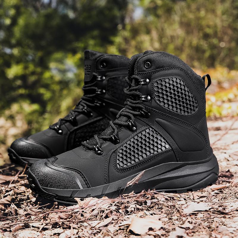 Summer Breathable Desert Boots Casual Outdoor Hiking Shoes Sports Tactical Boots Ultra-light Combat Boots Wear-resistant Hiking Shoes Men