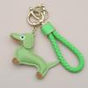 Adorable Sausage Dog Car Keychain PU Leather Cartoon Pendant Unique Puppy Lover Gift