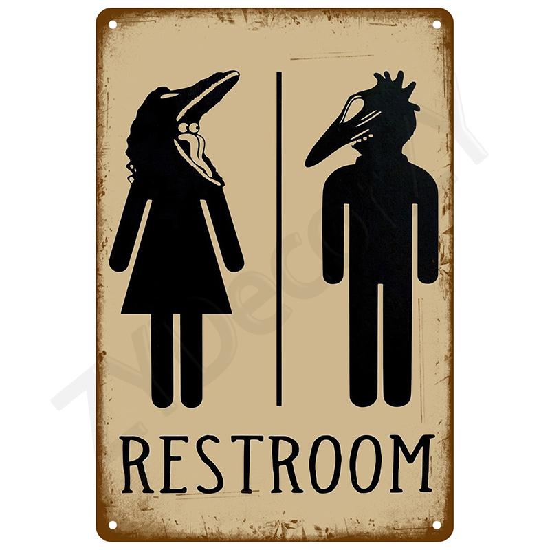 Retro Tin Sign Vintage Metal Signs Plates Posters House Interior Bathroom Wall Art Mural Aesthetic Room Home Decor Decorations