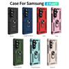 Armor Phone Case for Samsung Galaxy Z Fold 7 6 5 Fold7 Fold6 Fold5 Sockproof Ring Holder Hinge Protection Hard Plastic Cover