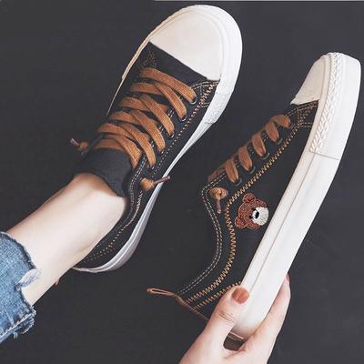 Niedźwiedź płócienne buty Damskie wiosenne i jesienne białe buty Wszechstronne studenckie buty na co dzień Trampki