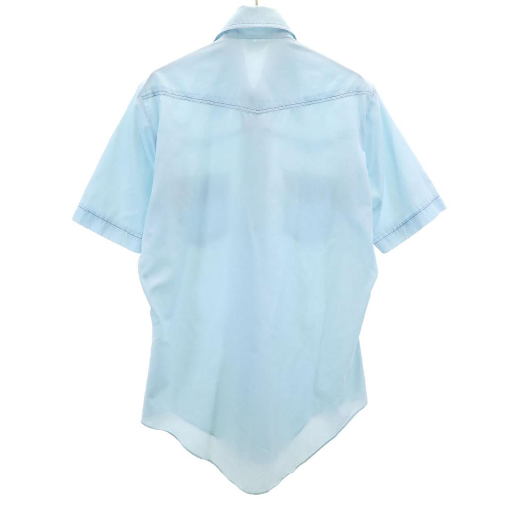 K MART 70s vintage Short sleeve Western shirt light blue Men's Used