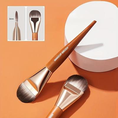 Ultradünner, verbreiterter Foundation-Make-up-Pinsel, zungenförmiger Make-up-Pinsel, Make-up-Pinsel mit Holzgriff, Beauty-Tool