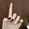 Handmade Black & White Star Color Block Nails: Chic Whitening Autumn/Winter High-End Wearable Tips