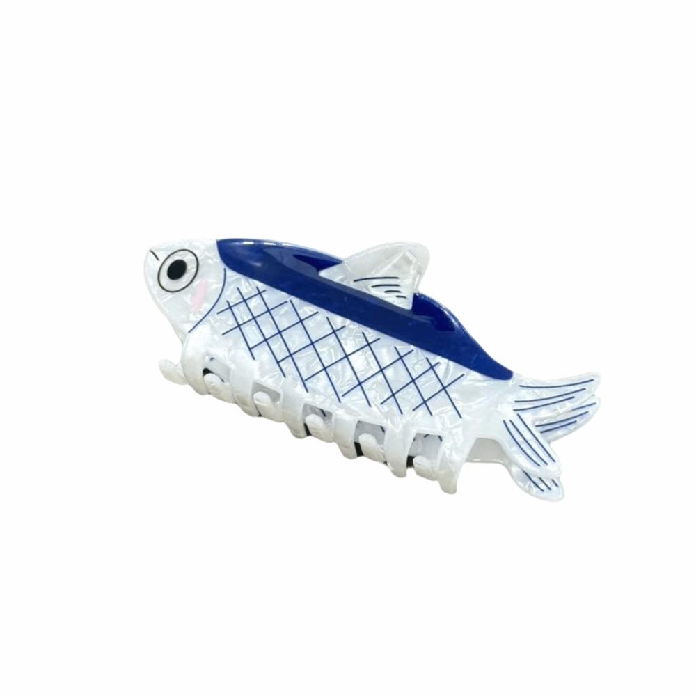 Cartoon Pattern Acrylic Hair Claw Animal Design Sardine Claw Clips Cute Fish Series Claw  Women Use