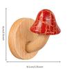 Wooden Mushroom Hook with Backplate Nature-Themed Crackle-Finish Wall