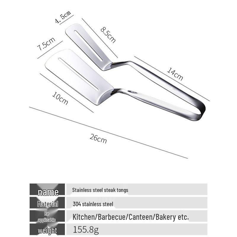 

Очень длинные и толстые щипцы из нержавеющей стали 304: Подходит для стейка, рыбы, пиццы, блинов, яичницы и гриля теппаньяки