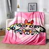 Powerpuff Flannel Blanket Soft Warm All-Season Throw, Design for Camping, Car Travel, Hiking Sofa, Bed, Office Perfect Gift for Parties