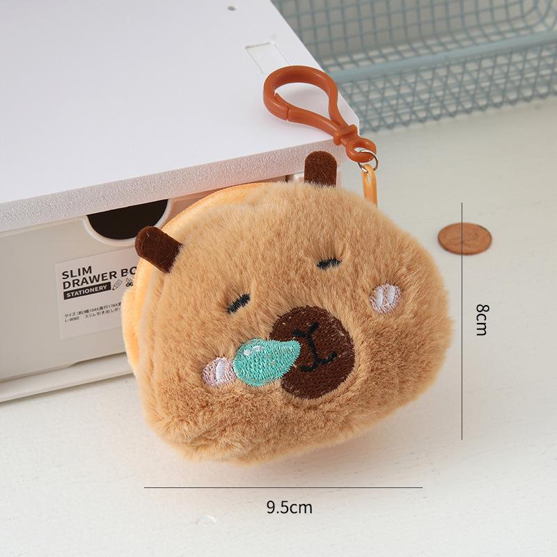 

Креативный плюшевый кошелек для монет в виде капибары в стиле аниме Кавайный мини-кошелек для монет Круглые мультяшные сумки Подвеска