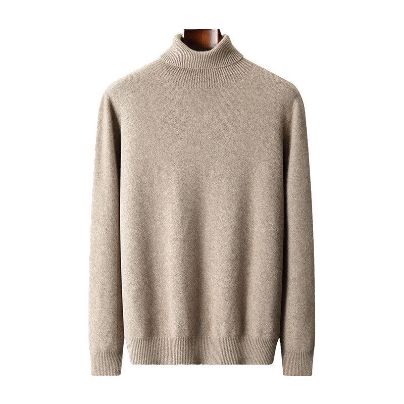Cashmere 2025 Men's High Neck Solid Color Pullover Sweater - Autumn/Winter Collection