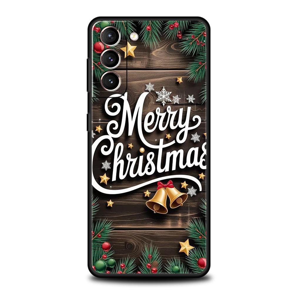 Merry Christmas Phone Case Cover for Samsung Galaxy S25 S24 S23 S22 S20 S21 FE Ultra S10 S10E Plus 5G Soft TPU Capas Fundas Bags