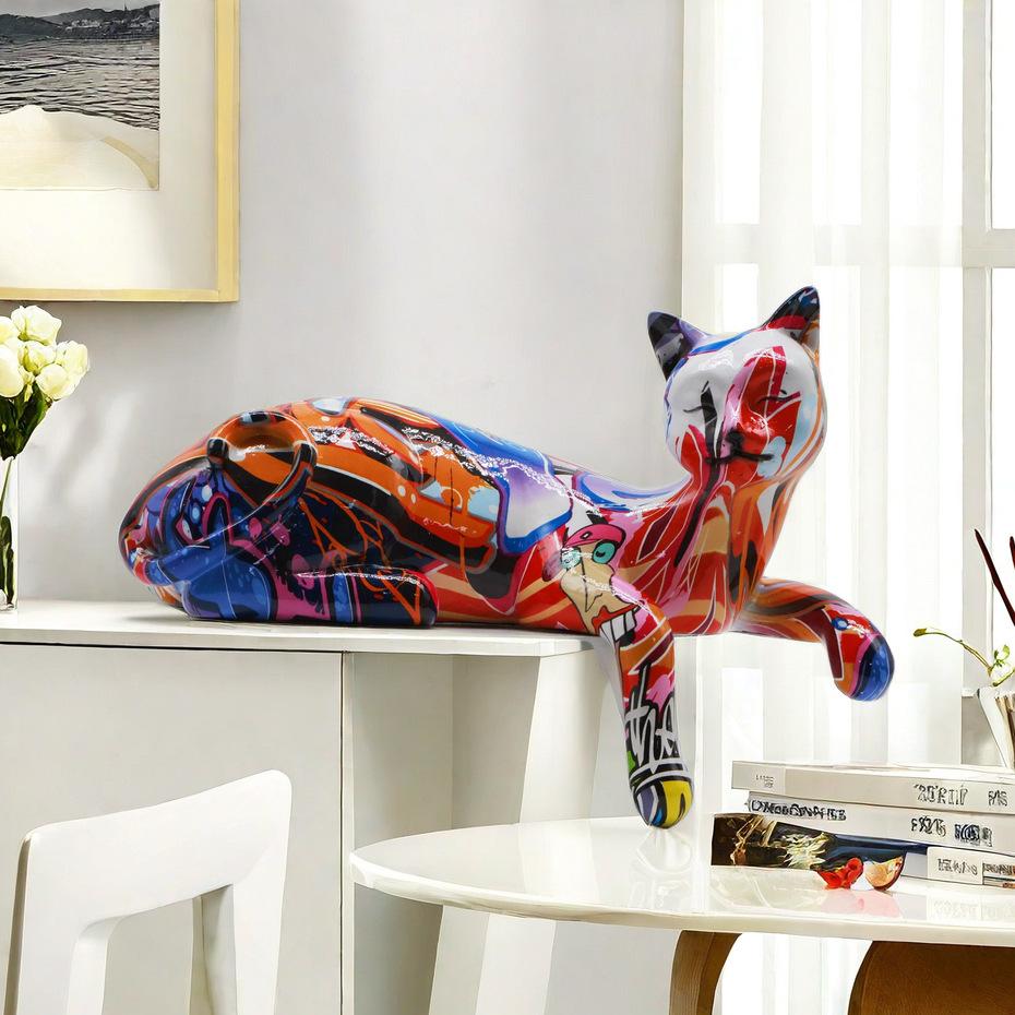 Nieuwste Product Hangende Kat High-end Sieraden Huis Woonkamer Decoratie Bureau Kantoor Gebruik Bureau Hars Ambachten Cadeau Idee