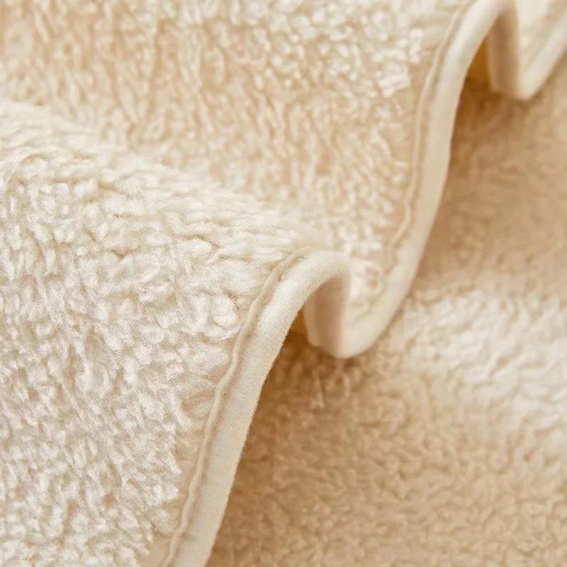Winter Warm Lambs Velvet Sofa Towel Nordic Thick Plush Non-slip Sofa Cover for Living Room Sectional L-shaped Couch Covers