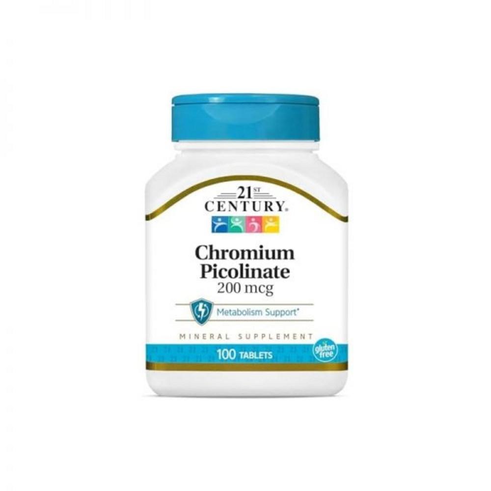 21st Century Chrome Picolinate 200 Micrograms 100 Tablets