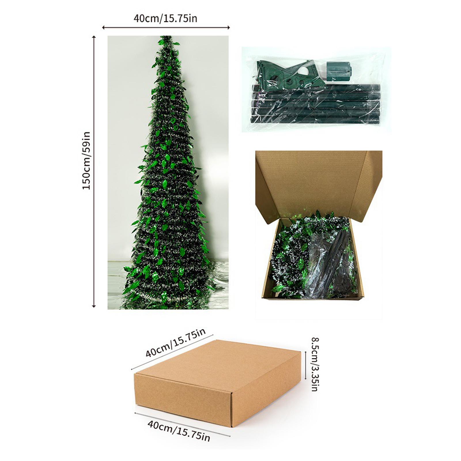 

1.5m Artificial Christmas Tree Easily Install Folding Xmas Tree for Porch Party Shops Apartment Home Office Christmas Decoration 1.5M зелений