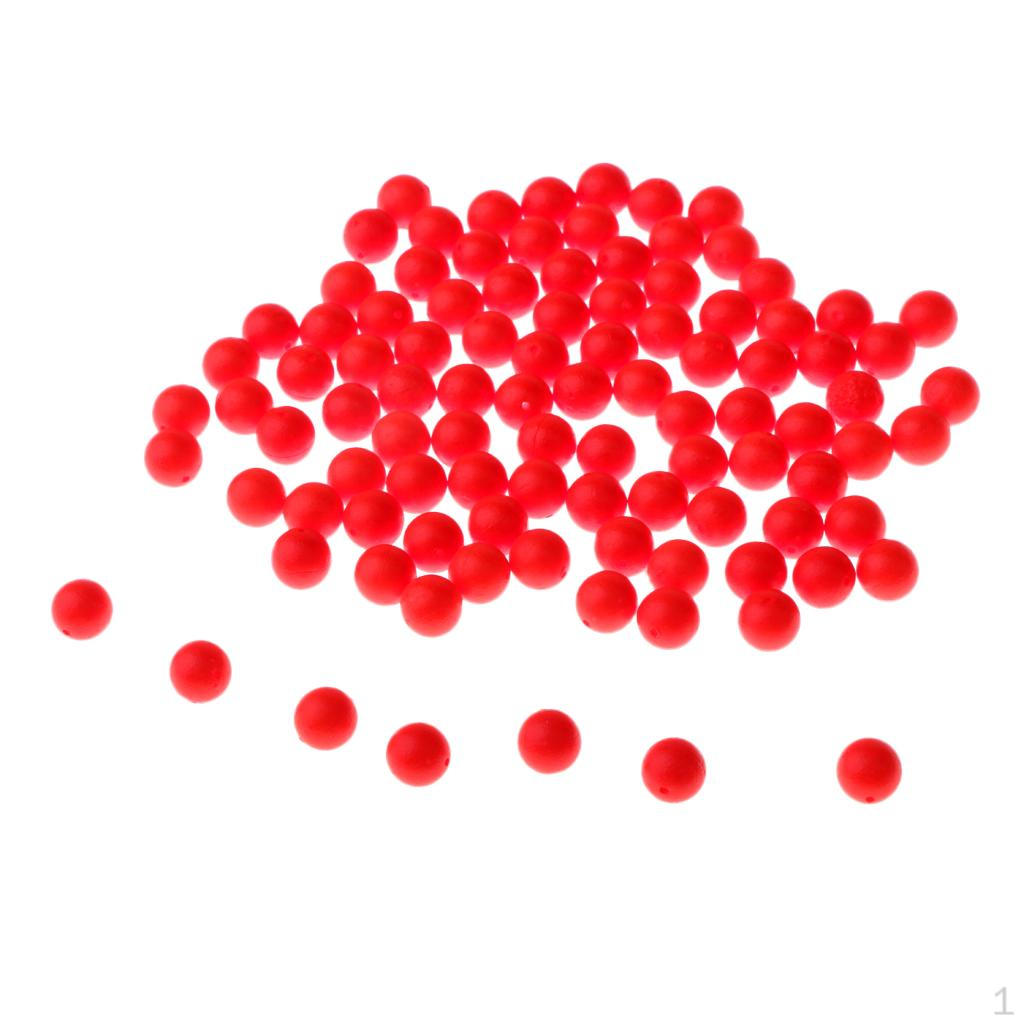 100 шт. Рыболовные поплавки-шарики из пены EVA Индикатор 7mm_Red 7mm