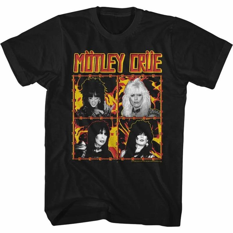 Motley Crue Fire And Wire Black Adult TShirt Summer Unisexs and Womens Loose and Breathable Tshirt Top S
