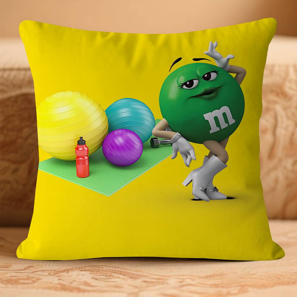 

M&Ms Anime C-ChocolateS Pillow Case Removable Washable Cushion Cover – All-Season Soft Linen 16x16Inch