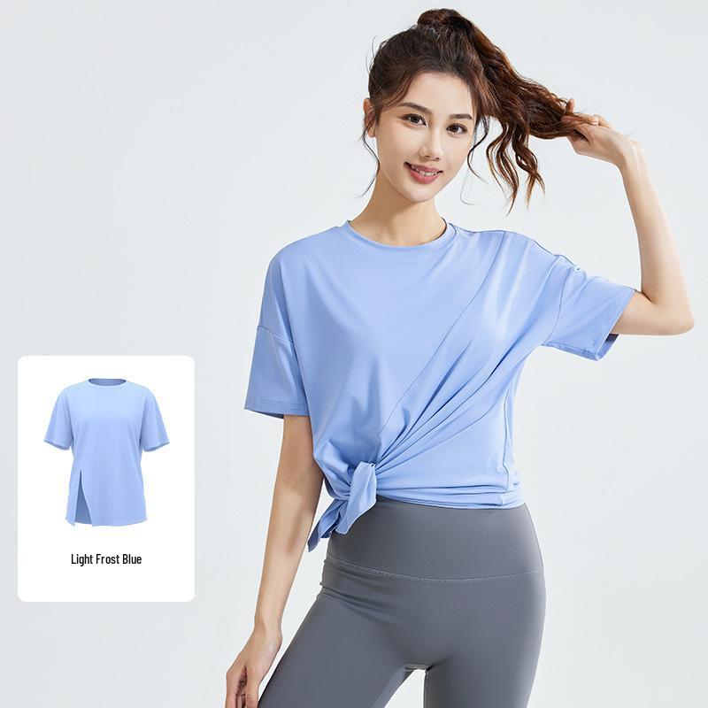 

Juyitang Весна-Осень Йога Свободного Кроя Спортивная Футболка с Коротким Рукавом XXL