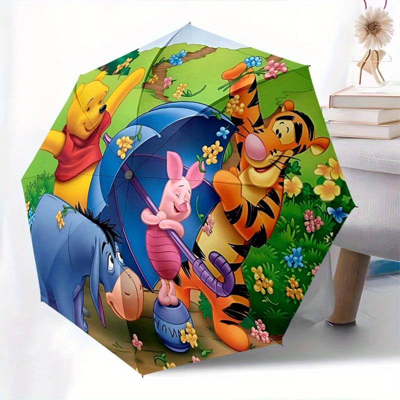 1 Auto Open Winnie the Pooh, Tigger Themed Colorful 8 rib Portable Umbrella for Men and Women, A Compact Commuting Companion Suitable for Da