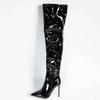 Thigh High Boots Women Patent Leather Sexy Point Winter Tall Long Party Shoes Female 2025 New Trends Black Over the Knee Boots