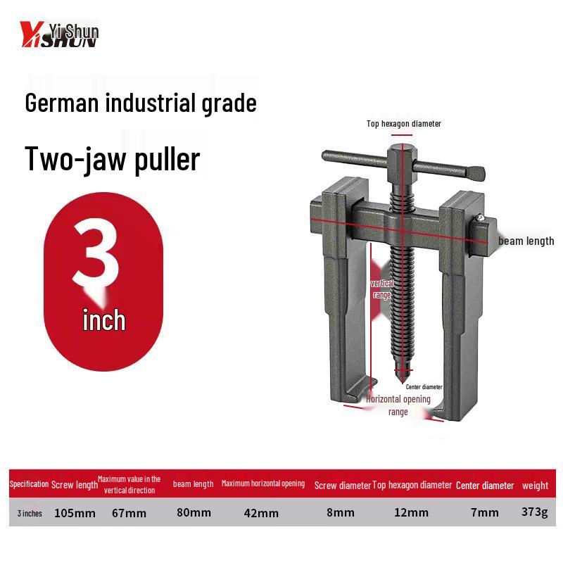 Two-Jaw Multi-Function Bearing Puller for Shaft and Wheel Disassembly