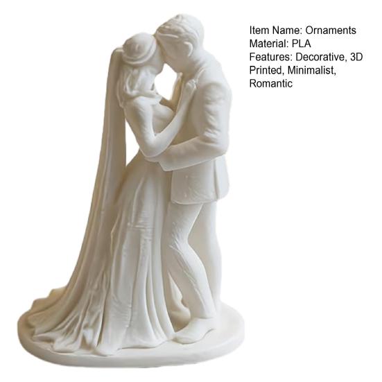 Yousheng 3D-gedruckte Figurenpaar, Romantische Hochzeitsdekoration, Romantische Hochzeits-Liebesstatue für Tortenaufsätze Eingangsbereiche Schminktische Hochzeit