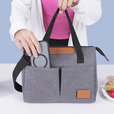 Multipurpose Insulated Lunch Bag with Shoulder Strap & Secure Zipper Compartments Waterproof Crossbody Cooler for Work Gym