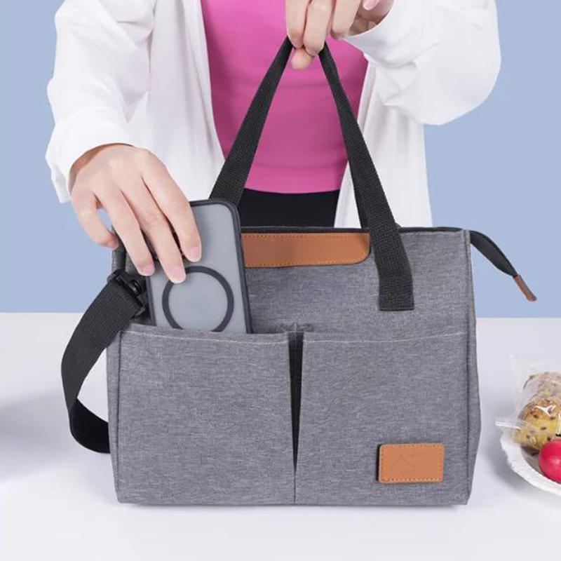 Portable Triangular Lunch Food Box Bag Insulated Bag Outdoor Travel Crossbody Bag Waterproof Cooler Ice Insulated Case Oxford Dinner Handbag