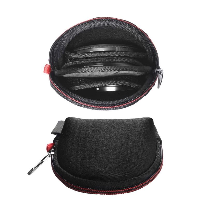 Portable Lens Filter Pouch Case with Inner Pocket For Round Square Filters Secure Carrying And Quickly Access
