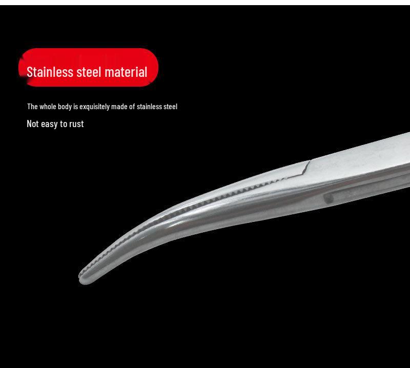 KISS Stainless Steel Pet Hemostatic Forceps: Angled & Straight Heads for Dog Ear Hair Plucking