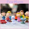 Conjunto de Figuras de PVC Desenho Animado Snoopy Para Decoração de Quarto Infantil e Brinquedos de Desenvolvimento Emocional