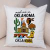 North Carolina Design Pillowcase Double Print Oklahoma Theme Cushion Cover Soft Plush North Dakota Style Pillowcase for Sofa