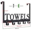Towel Rack, Holder Bathroom Organizer with 5 Hooks, Door Hooks , Wall Mount, for