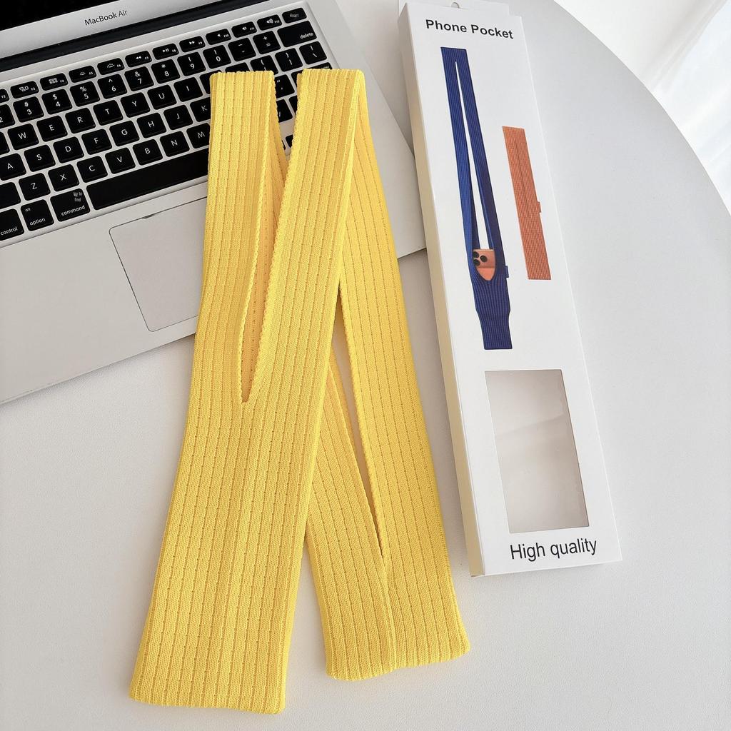 Stilvolle gestrickte Crossbody-Handtasche für Mobiltelefone – Multifunktionale Aufbewahrungstasche aus gewebtem Stoff