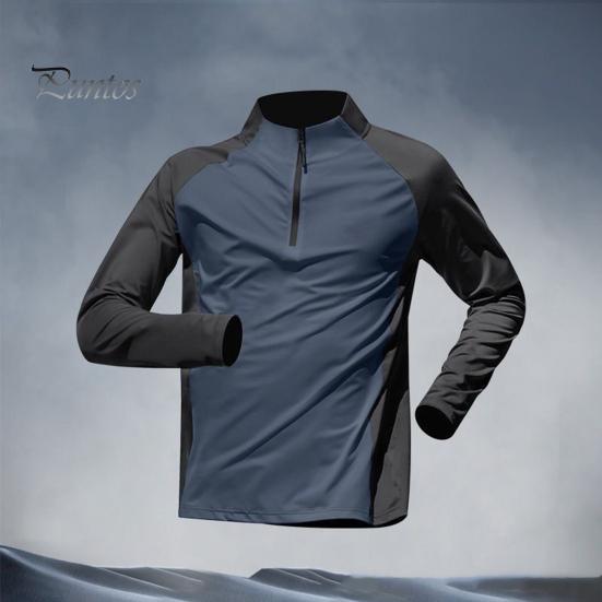 2Pcs/Set Men's Quick-drying Fitness Suit Half-zip T-shirt Trouser Set Sports Track Field Clothes Breathable Sportswear for Running Cycling
