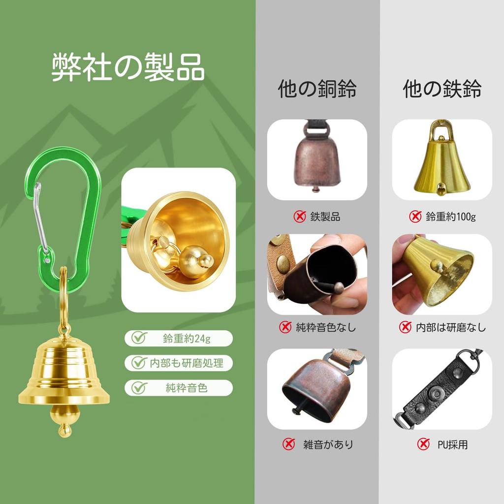 Naokin Bear Bell, Bear Bell, Made of Brass, with Silence