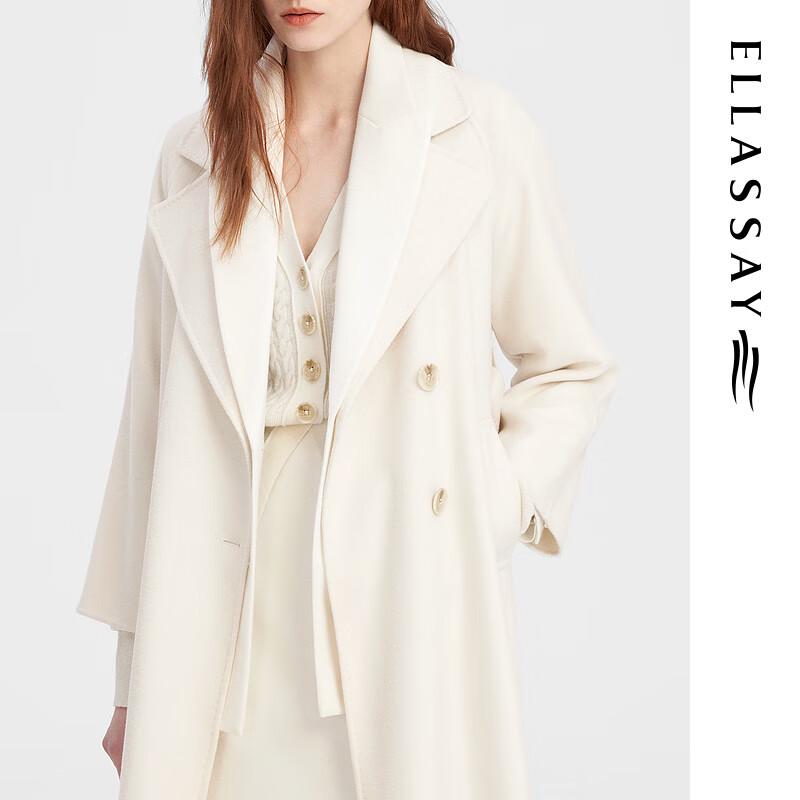 ELLASSAY Women's Elegant Cashmere Blend Double-Faced Wool Coat