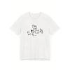 Cute Cartoon Cat Print Shortsleeved Tshirt with Korean Text Comfortable Street Style Outfit Women Clothing Graphic T Shirts