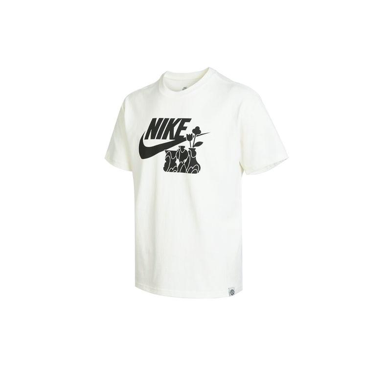 Nike T Shirts Men's White Crew Neck Moderate Straight Fit DQ1009-133